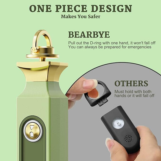 Personal Safety Alarm for Women, Rechargeable Door Alarm and Window Alarm, 125dB Self Defense Alarm with Strobe Light, Safe Sound Personal Alarm with Matching Wrist Key Chain(Elegant Khaki)