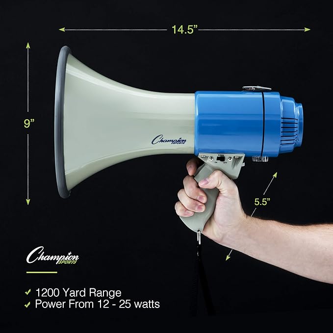 Champion Sports Megaphone - Multiple Power Ranges and Features
