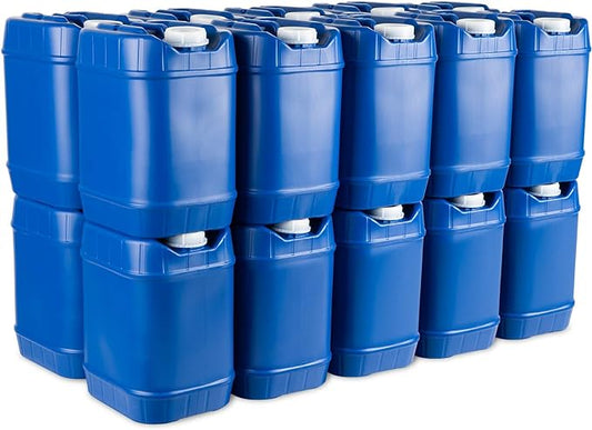 5-Gallon Stackable Water Storage Containers, Emergency Water Storage for Camping and Disaster Preparedness, 100 Gallons