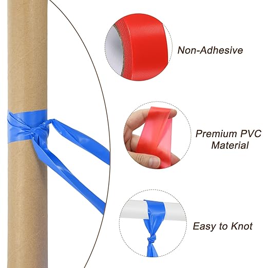MECCANIXITY Flagging Tape,Non-Adhesive Plastic Neon Survey Marking Tape 1 Inch x 98 Feet for Tree Hunting Boundaries Hazardous Areas Marking Ribbons Multicolored