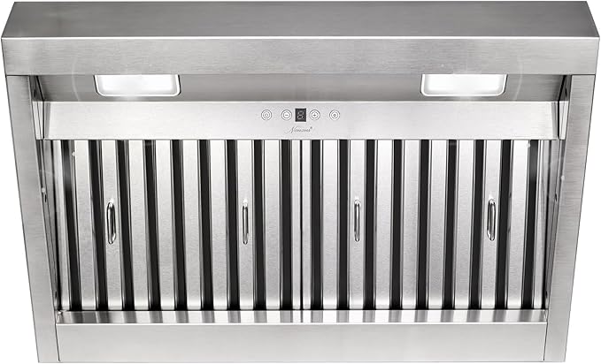 Range hood, 30 Inch Range Hood Insert with 600 CFM Powerful Suction, Ultra Quiet Ducted Stainless Steel Kitchen Stove Vent Hood with Dimmable LED Lights, Timer, 4-Speed Touch Control