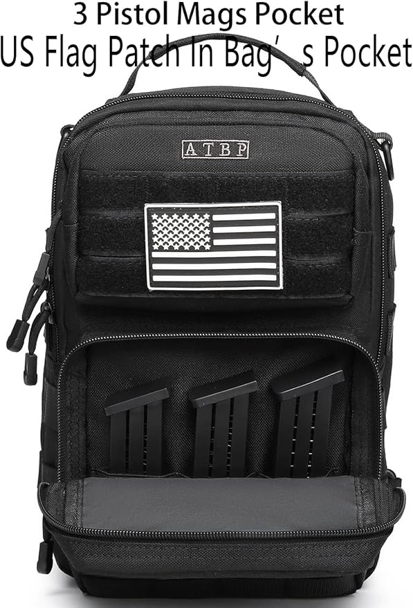 ATBP Tactical Sling Backpack with Holster Military Crossbody Bag for Men Single Shoulder Back Pack 10L