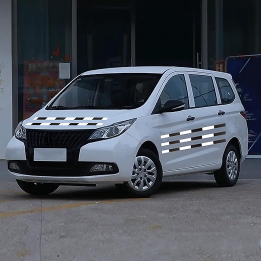 Reflective Tape Black and White 2 inch Wide for Cars, Outdoor Waterproo High Visibility Safety Warning Sticker Strips (68 feet)