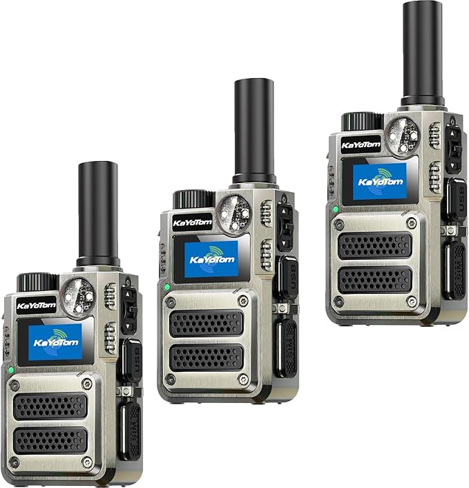 [Lifetime Free] Unlimited Range Walkie Talkies 4G LTE Long Range Two-Way Radios with Nationwide & Global Range,Multi-Function Light & SOS Alert Poc Radios for Wilderness Hiking,Truck Fleet (3 Pack)