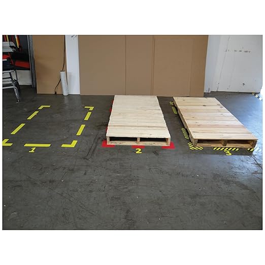 5S Location Marking Corner- (Various Sizes Available) Durable L Shaped Floor Marker by Graphical Warehouse- Vibrant Colors, Rounded Corners (4.5x4.5x1.5" (25 Pack), Yellow)