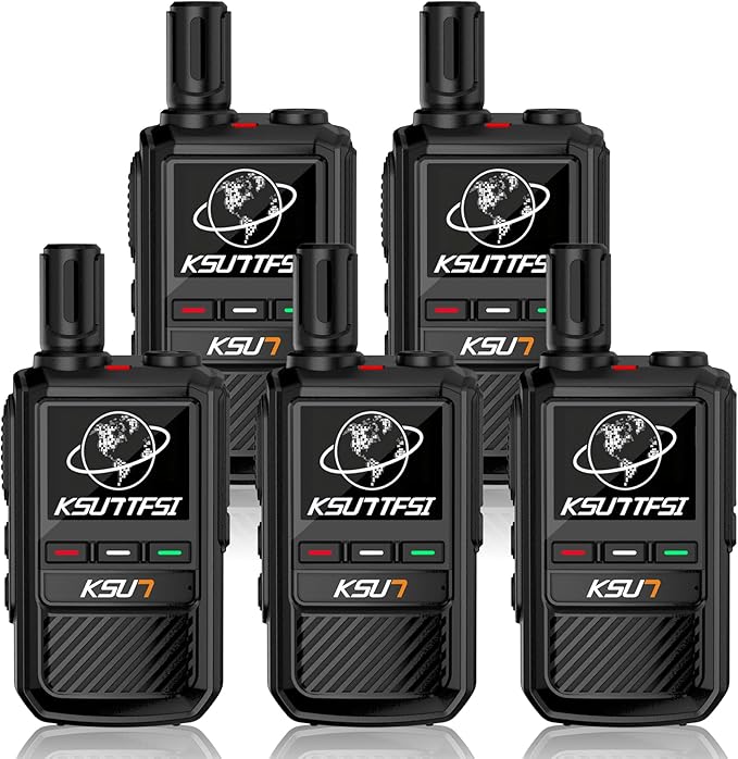 Lifetime Free Global Rapid Walkie Talkies Unlimited Range Nationwide PTT 4G LTE PoC Long Range Two Way Radio 5000 Miles Long Distance with Flashlight for Family,Outdoor,Logistics (5 Pack with SIM)