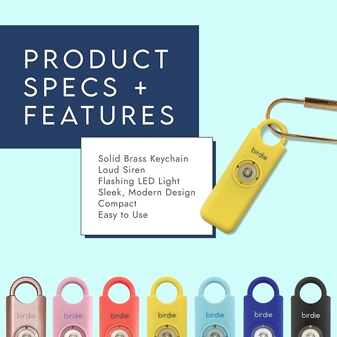 She’s Birdie–The Original Personal Safety Alarm for Women by Women–Loud Siren, Strobe Light and Key Chain in a Variety of Colors (Lemon)