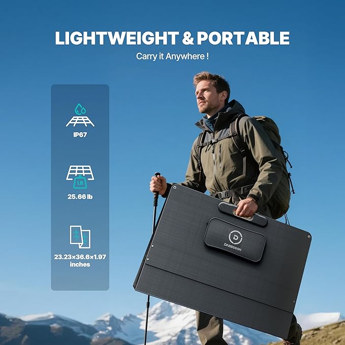 DABBSSON 2048Wh Solar Generator with 420W Solar Panel, Semi-Solid LiFePO4 Battery w/6 2200W AC Output, Compact&Lightweight, Recharge 80% in 1.5 Hr, 2000L Portable Power Station for Camping/Home/RV