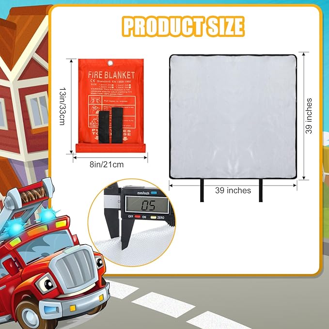 50 Pack Fire Blanket for Home and Kitchen Bulk 39 x 39 Inch Emergency Fire Blanket Fiberglass Fire Blankets Emergency Fire Retardant Blankets for Home,Kitchen,Camping School(Orange)