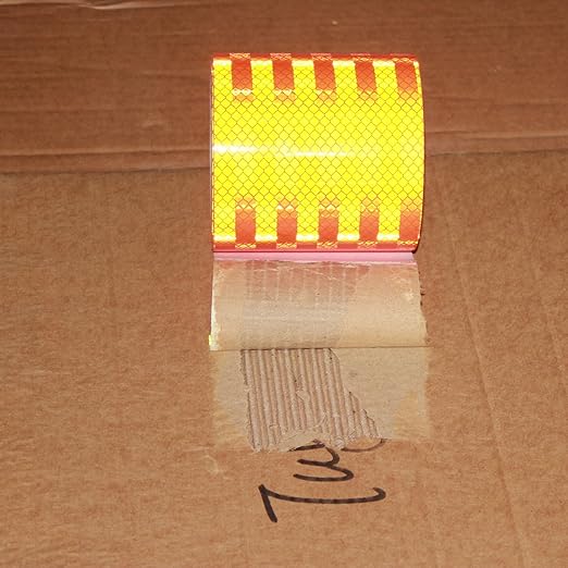 Industrial Non Fading Reflective Tape Orange 4 inch Wide, Outdoor Waterproof High Visibility Safety Warning Adhesive Strips (10 feet)