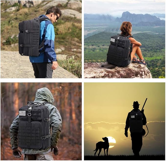 ROARING FIRE Tactical Backpack, Expandable Molle Backpack for The Outdoor, Hiking, 3 Day Pack, Bug Out Bag,