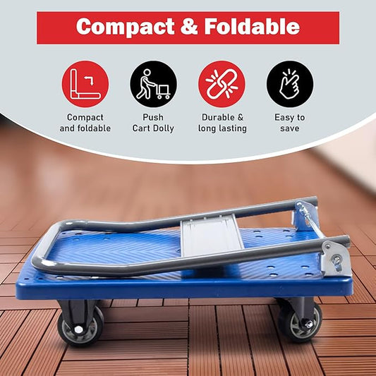 660 lbs Foldable Platform Truck Dolly with Swivel Wheels, Heavy Duty Moving Platform Hand Truck, 35.4 * 23.6 * 34.25 inches (PH300PVC)