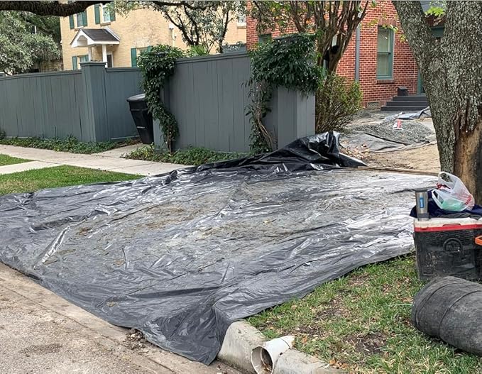 Roly Poly - Black Plastic Sheeting - 6 mil - (20' x 100') Polyethylene Heavy Duty Roll - Tarp, Vapor Barrier, Construction, Farming, Painter's Drop Cloth, Debris Shield