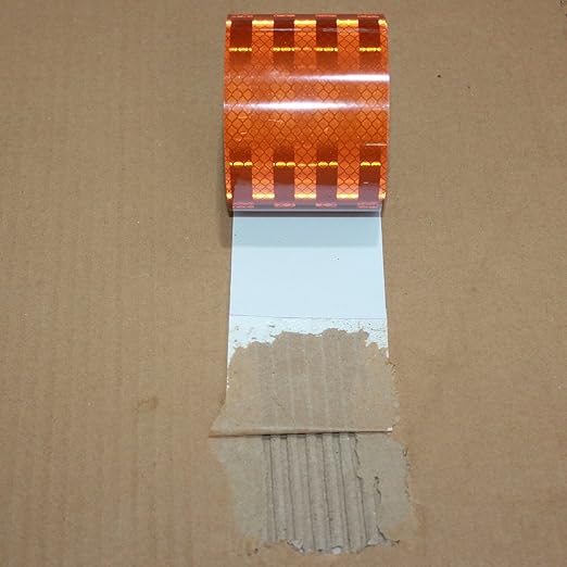 Non Fading Brown Reflective Tape Outdoor Waterproof 3 inch Wide, High Visibility Warning Safety Industrial Marking Tape (11 feet)