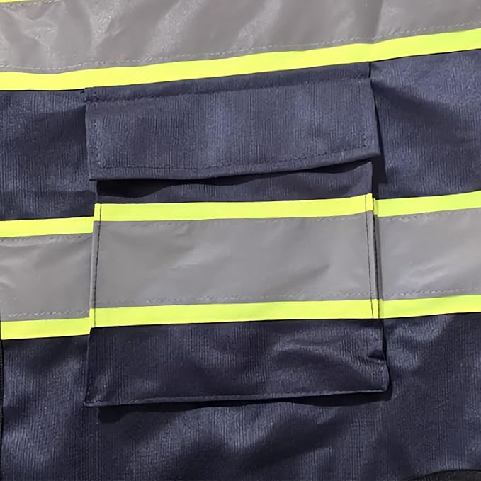 Custom Safety Vest Personalized Logo Hi Vis Class 2 Reflective Multi Pocket Zipper Construction Work Vest