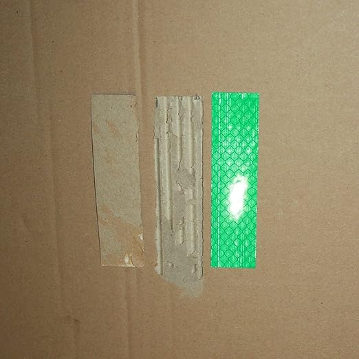 Non Fading Green Reflective Stickers 1 inch X 4 inch, Outdoor Waterproof High Visibility Warning Safety Adhesive Reflector Tape (50 Pcs)