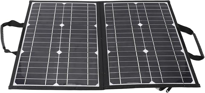 WALFRONT Foldable Solar Panel, Monocrystalline Solar Panel, 60W Portable Charger with Dual USB Ports, Ideal for Camping, Travel and Emergency Power Supply