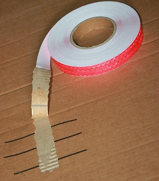 Red Reflective Tape Outdoor Waterproof 1 inch Wide for Automobile, High Visibility Safety Warning Adhesive Stickers Strips (166 feet)