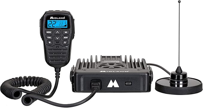 Midland® MXT575 GMRS Mobile Radio, Two-Way Radio with NOAA Weather Scan and Alert - for Farms, Ranches, Overlanding - Repeater Capable, Integrated Control Mic,- External Magnetic Mount