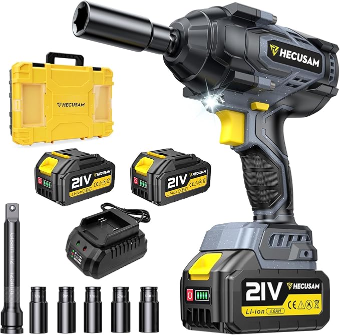 Impact Wrench Cordless 1/2 Inch, 1032Ft-lbs (1400N.m) Brushless High Torque Impact Gun, 4-Speed with 2X 4000mAh & Full Accessory Kit Batteries for Mechanics/Car Repair