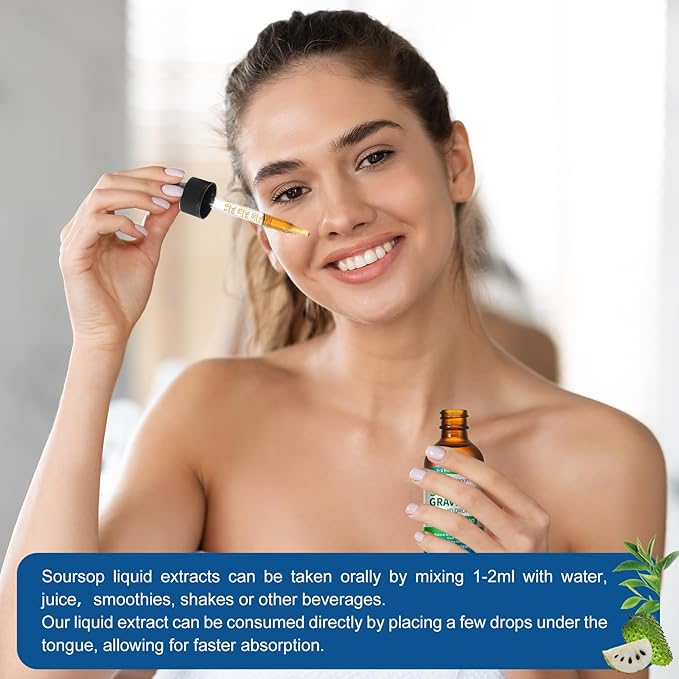 2 Pack Soursop Graviola Leaf Extract Liquid Drops Supplement with Irish Sea Moss & Turmeric for Cellular Support, Immune System Boost, Liver Health, Soursop Bitters Liquid 60-Day Supply 4 FL OZ