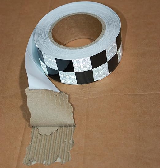 Black and White Reflective Tape Outdoor Waterproof 2 Inch x 68 Feet, Night Safety Reflector Stickers for Vehicles