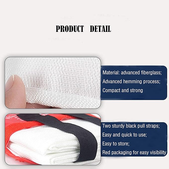 TONYKO Emergency Fire Blankets, Flame Retardant Protection and Heat Insulation Designed for Kitchen,Fireplace,Grill,Car,Camping