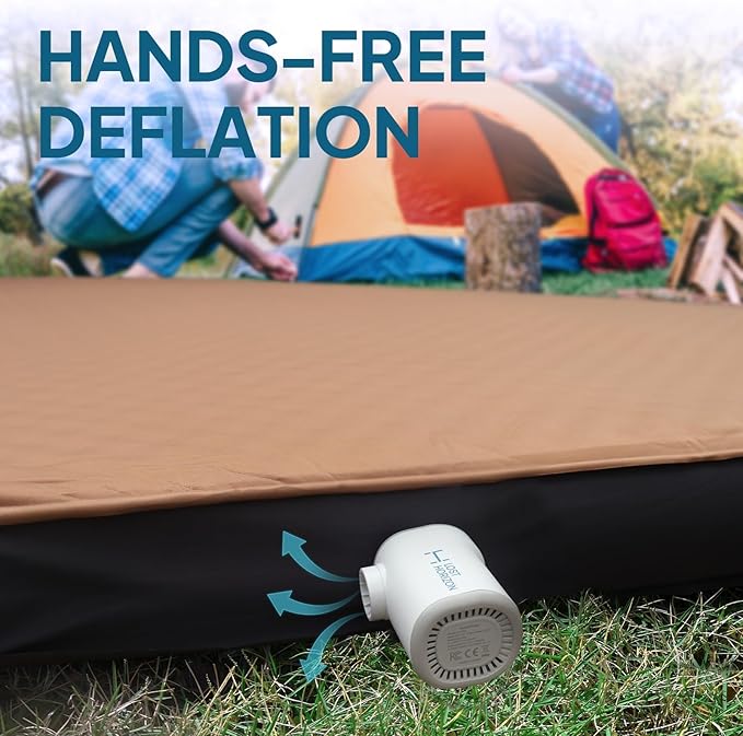 LOSTHORIZON Air & Foam Camping Mattress, Self-Inflating Sleeping Pad, 4.5" Thick, with Air Pump, Twin
