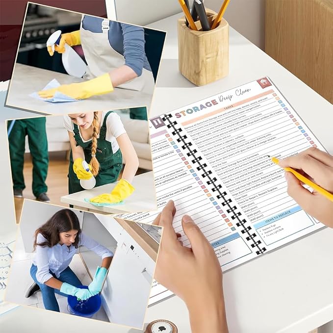 8.5x11 Inch Adhd Cleaning Planner, Daily Cleaning Schedule & Checklist, Cleaning Planner For Adults Women