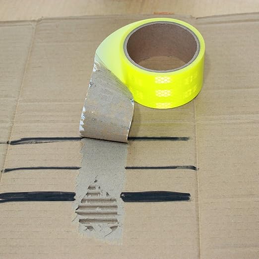 Non Fading Fluorescent Yellow Reflective Tape Outdoor Waterproof 2 inch, High Visibility Warning Safety Industrial Marking Tape (11 feet)