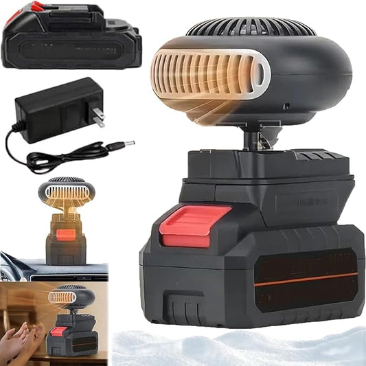 Battery Powered Heater, Battery Operated Heater, Quiet Long Heating, Ultra-Light/Ultra-Powerful/Portable/360-Degree Rotation/Anti Tilt Design, for Camping/Indoor/Car Defroster (5 Batteries*1)