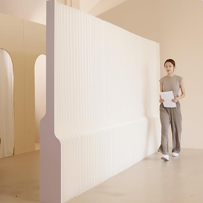 Foldable Room Divider Privacy Screens Movable Temporary Wall Space Partition, 5.25~9.19 FT Tall, 6.56~16.4 FT Width, Choice of Various Sizes and Styles