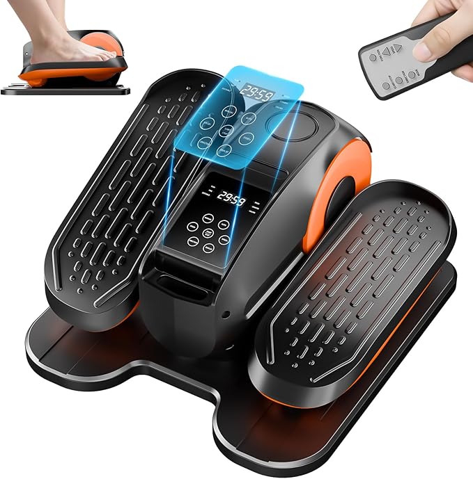 Under Desk Elliptical Machine, Leg Exerciser Electric as Seen on TV for Seniors, 24 Modes Romote Control Home Workout Exercise Equipment