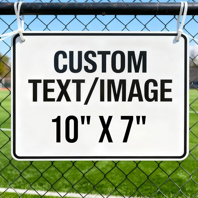 Custom Personalized Outdoor Metal Sign, 10x7 Inch Durable Rust-Free Aluminum with Reflective Option, Use for Fence, Driveway, Garage, or Yard Use. Single/Double Sided.