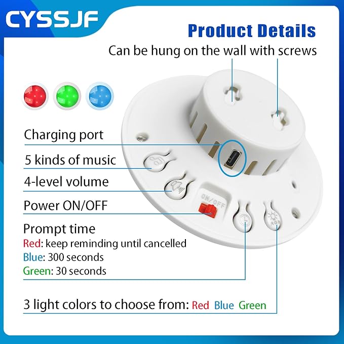 Wireless Call Strobe Light System for Elderly Wrist SOS to Caregiver Pager Life Alert Systems for Seniors Patients at Home Hospitals Nurse with 1 Call Light Waterproof Watch and Lanyard Panic Button