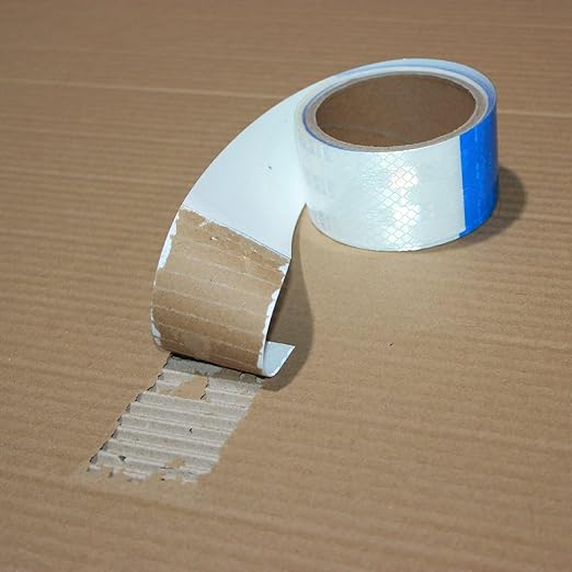 Reflective Tape Blue White 2 inch Wide, Outdoor Waterproof High Visibility Hazard Warning Industrial Marking Tape (11 feet)