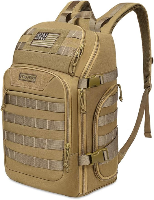 MOSISO 30L Military Tactical Backpack for Men, Army Backpack Military Daypack 3 Day Assault Pack Hiking Rucksack Bug Out Bag, Khaki