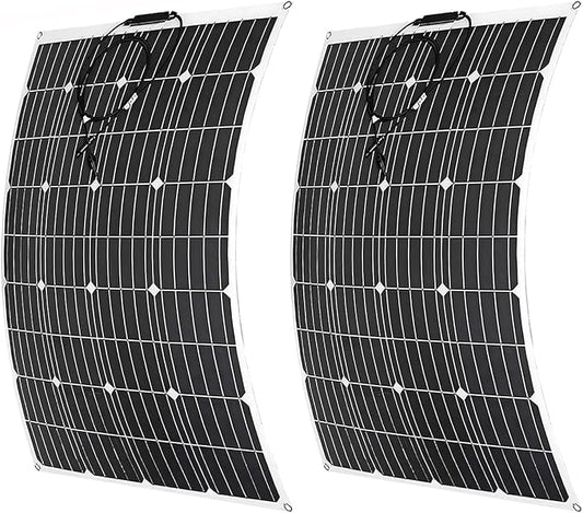 1000 Watt Flexible Solar Panel for RV, 2 × 500 Watt 12 Volt Solar Power Panel Kit Photovoltaic Module Monocrystalline Solar Panels for Camping Off Grid Car Battery Charging Boat