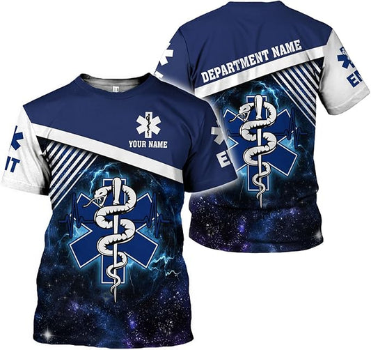Personalized EMT 3D Shirt, EMT 3D Hoodie, 3D EMS Hoodies for Men, Medical Uniforms EMS Shirt, Emergency Medical Service Shirt