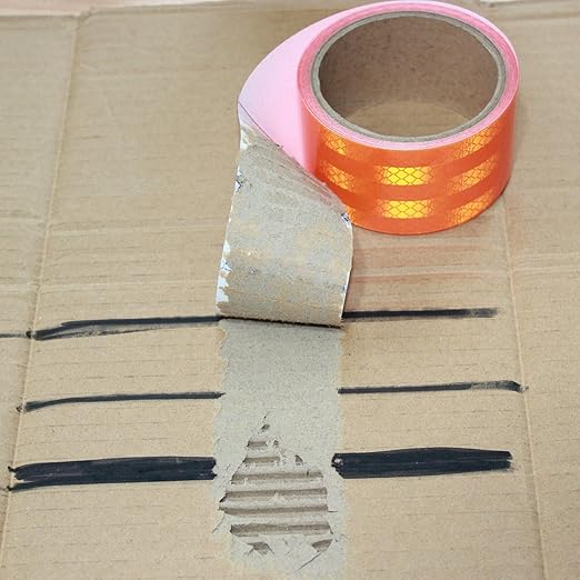 Non Fading Reflective Tape Orange Outdoor Waterproof 2 inch Wide, High Visibility Safety Warning Reflector Sticker Strips (11 feet)