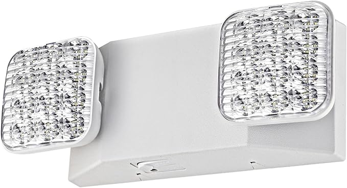 Emergency Light, LED Emergency Lighting with Battery Backup, 2 Adjustable Heads, Commercial Emergency Lights Combo for Business, 120V/277V AC, UL Listed, 1 Pack