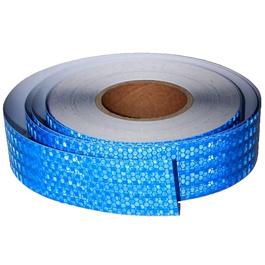 Blue Reflective Tape 2 inch Wide, Outdoor Waterproof Hazard Conspicuity Warning Industrial Marking Tape (166 feet)