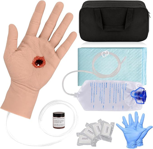 Hand Wound Packing Trainer Kit,GSW Through, Stop The Bleed Training, Bleed Control Kit for Medical Classes - Light