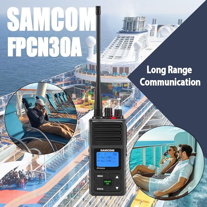 SAMCOM 5W High Power Two Way Radio,Heavy Duty Walkie Talkies for Adults Long Range with Earpieces,Professional UHF 2-Way Radio Rechargeable with 1500mAh Battery and Charger,9 Packs