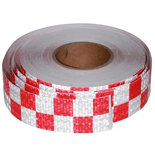 Reflective Tape Red White 2 inch Wide for Cars, Outdoor Waterproof High Visibility Safety Warning Adhesive Strips (166 feet)