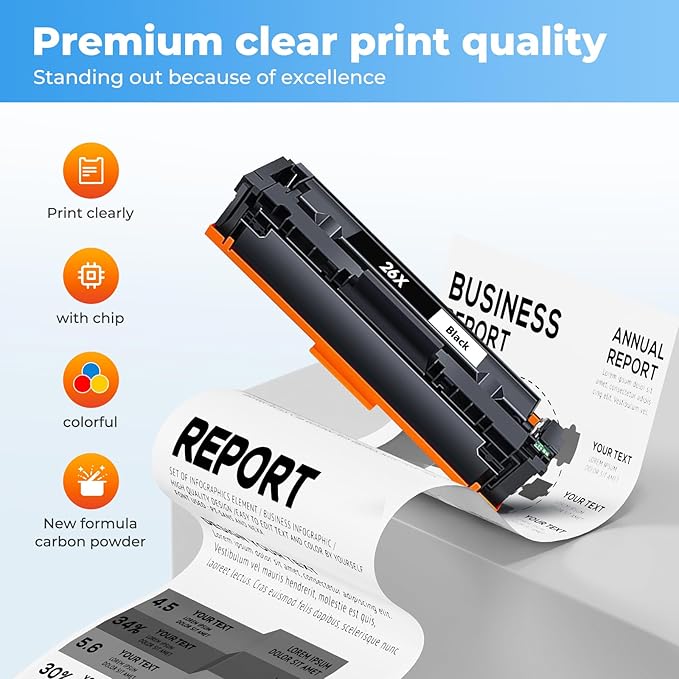 26X Toner Cartridge Black for HP 26X CF226X 26A CF226A Printer Laser Jet Pro M402n M426fdw Toner Cartridges M402dn M402dw M402m M402 Pro MFP M427dw M426dw M426fdn M426, 2 Pack CF226 226X HP26X HP26A