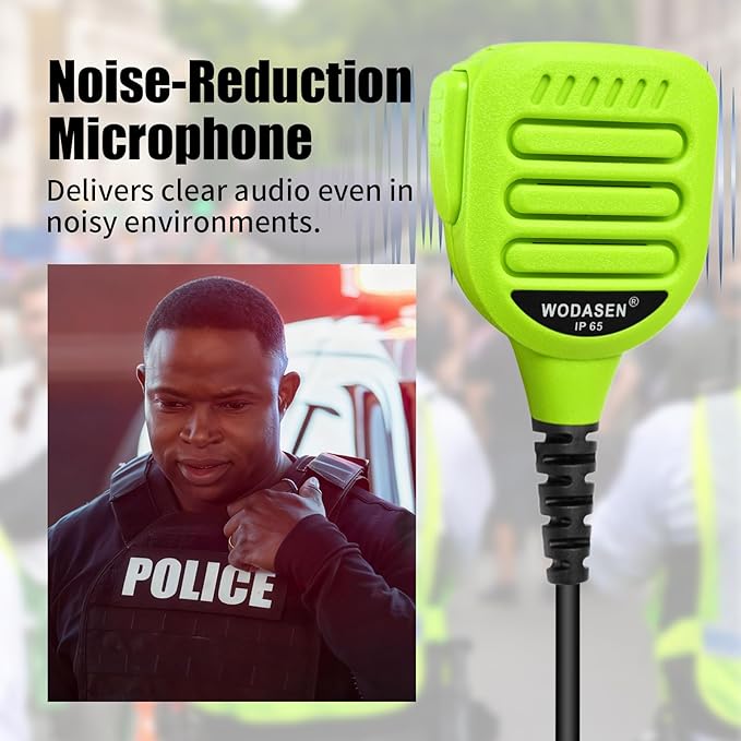 WODASEN Speaker Mic Walkie Talkie Handheld Microphone Shoulder Lapel Mics for GXT LXT GXT1000VP4 GXT1000 LXT500VP3 GXT1050VP4 LXT600 AVPH10 GMRS FRS X-Talker Radio (128-Green)