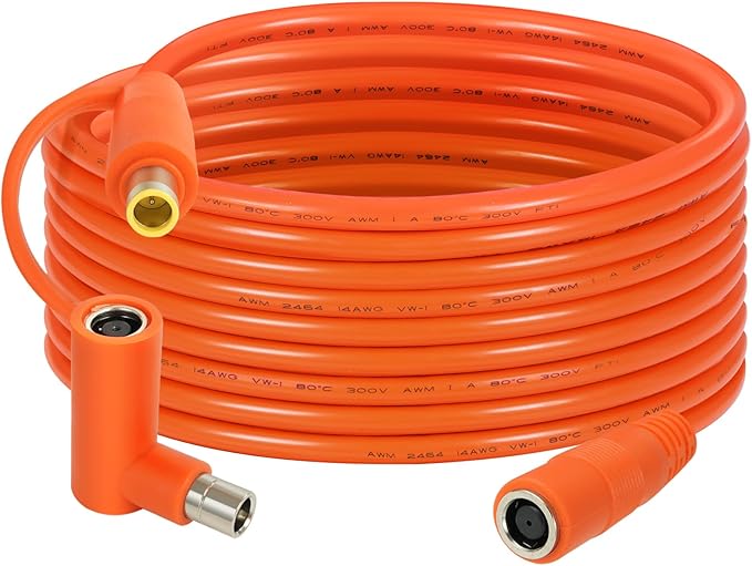8mm DC Extension Cable 15FT – DC7909 Male to Female Solar Cable with DC8020 Adapter, 14AWG Tinned Copper Wire, Waterproof – – Works with Most Portable Power Stations and Solar Generators
