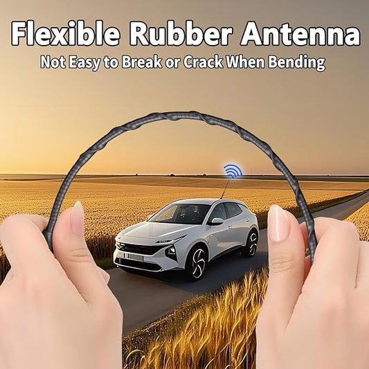 16 Inch Car Antenna Replacement Mast, Flexible Waterproof Rubber Roof Antenna Universal Vehicle Roof Mounted AM FM Car Radio Antennas for Cars Trucks SUVs, with M4 M5 M6 Threaded Adapters