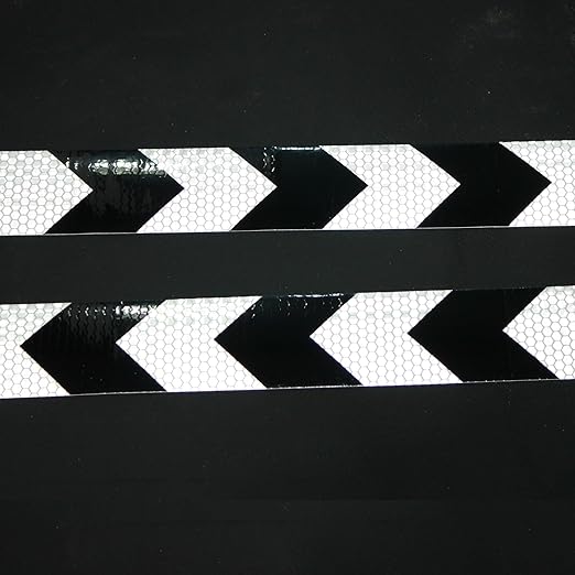 Black and White Reflective Tape Outdoor Waterproof 2 Inch x 168 Feet, Warning Reflector, Night Safety Stickers for Car